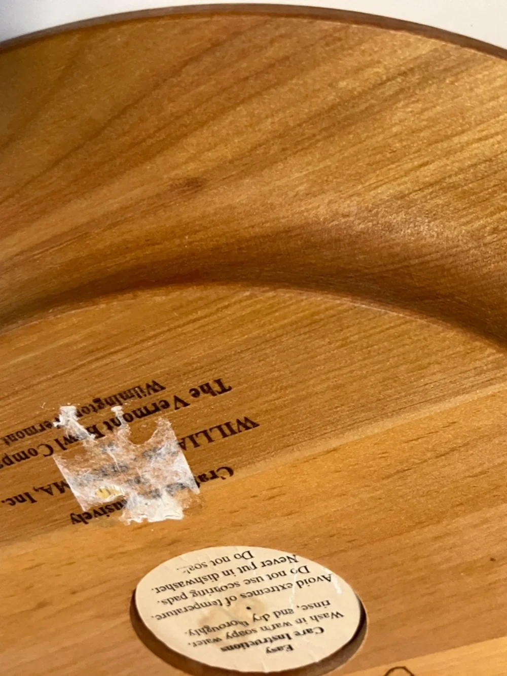 John Mcleod Vermont Bowl Company Wood Plate Charger Handcrafted Maple Birch 9.5”